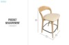 Picture of NILO Solid Ash Wood Bar Stool