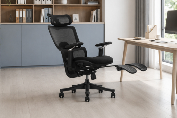 Picture of FLEXO Pro Height Adjustable Mesh Office Chair with Adjustable Headrest & Backrest, 5D Armrests and Seat Slider (Dark)