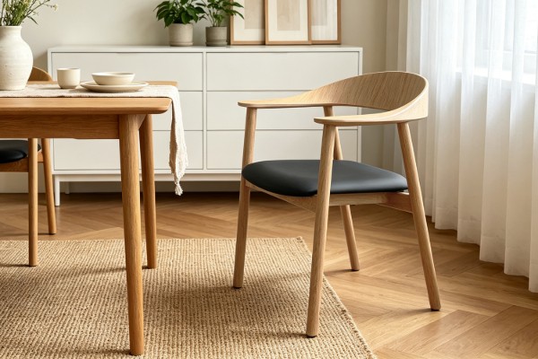 Picture of JULIAN Solid White Oak Frame Armchair