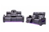 Picture of VOLT Air Leather Dual Motor Power Reclining Sofa Range with Cup Holders & Storage & USB Port & Wireless Charging & LED Lighting (Brown)