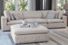 Picture of [FLOOR MODEL CLEARANCE] SUSSEX Memory Foam 4 Seater Extra Large Sofa with Ottoman (Light Grey)