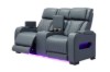 Picture of VOLT Air Leather Dual Motor Power Reclining Sofa Range with Cup Holders & Storage & USB Port & Wireless Charging & LED Lighting (Grey)
