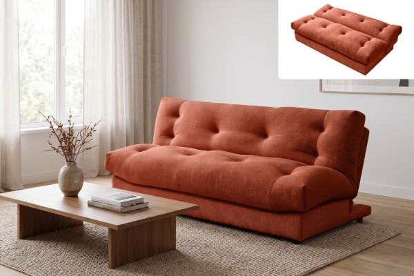 Picture of KILIM Sofa Bed with Adjustable Backrest (Orange)