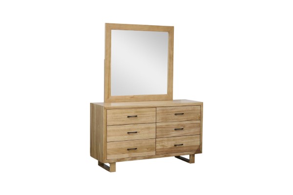 Picture of [FLOOR MODEL CLEARANCE]LYNWOOD 6-Drawer Solid Tasmanian Oak Dresser with Mirror