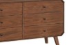 Picture of WALCOTT 6-Drawer Solid Walnut Veneer Dresser with Mirror