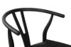 Picture of WISHBONE Solid Wood Y Replica Chair (Black Frame-Black Seat) - 58x55x74