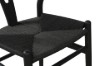 Picture of WISHBONE Solid Wood Y Replica Chair (Black Frame-Black Seat) - 58x55x74