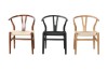 Picture of WISHBONE Solid Wood Y Replica Chair (Black Frame-Black Seat) - 58x55x74