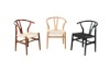 Picture of WISHBONE Solid Wood Y Replica Chair (Black Frame-Black Seat) - 58x55x74