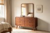 Picture of WALCOTT 6-Drawer Genuine Walnut Veneer Dresser with Mirror