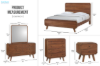 Picture of WALCOTT Solid Walnut Veneer Bedroom Combo Set in Queen Size - 4PC
