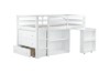 Picture of OLIVER Solid Wood Single Size Loft Bed Frame with Mobile Desk & Storage