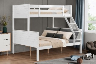 Picture of MASON Solid Wood Single-Double Bunk Bed Frame without Drawers
