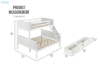 Picture of MASON Solid Wood Single-Double Bunk Bed Frame with Underbed Storage Drawers
