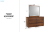 Picture of WALNOVA 6-Drawer Genuine Walnut Veneer Dresser With Mirror