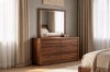 Picture of WALNOVA 3PC/4PC/5PC/6PC Solid Walnut Veneer Bedroom Combo Set with Side Pier in Queen Size