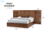 Picture of WALNOVA Solid Walnut Veneer Bedroom Combo Set with Side Pier in Queen Size - 3PC Combo