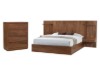 Picture of WALNOVA Solid Walnut Veneer Bedroom Combo Set with Side Pier in Queen Size - 4PC Combo