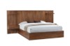Picture of WALNOVA Solid Walnut Veneer Bedroom Combo Set with Side Pier in Queen Size - 4PC Combo