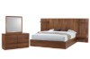 Picture of WALNOVA Solid Walnut Veneer Bedroom Combo Set with Side Pier in Queen Size - 5PC Combo