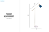 Picture of BELL185 Glass & Metal Floor Lamp with Marble Base & Adjustable Arm and Shade