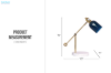 Picture of BELL184 Glass & Metal Task Table Lamp with Marble Base & Adjustable Arm and Shade