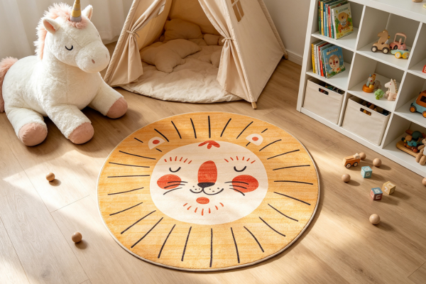 Picture of FABLE D100 Cartoon Washable Rug (Lion Printed)