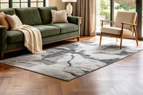 Picture of ELEMENT 230x160/300x240 Brilliant Rug (Grey Marble Print)