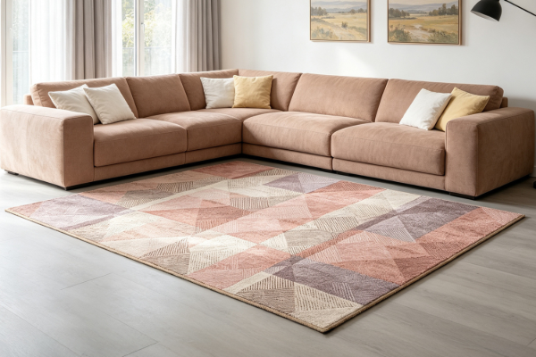 Picture of ELEMENT 230x160/300x240 Brilliant Rug (Pink Geometric Print)