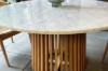 Picture of [FLOOR MODEL CLEARANCE] ALLEY D129 Solid Acacia Wood Round Dining Table with Marble Top