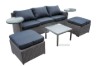 Picture of [FLOOR MODEL CLEARANCE] LEON Outdoor Lounge Wicker Sofa Set with 2 Rotating Glass Table