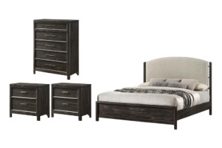 Picture of MONTEREY Genuine Mindi Wood Veneer Bedroom Combo Set - 4PC King Size