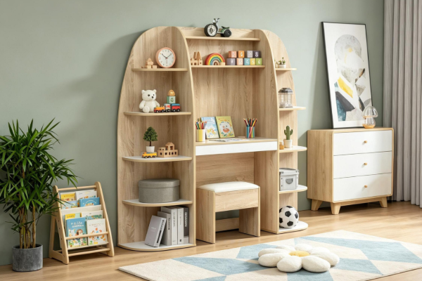 Picture of [FLOOR MODEL CLEARANCE] RYDEN Space-Saving Desk with Display Shelves
