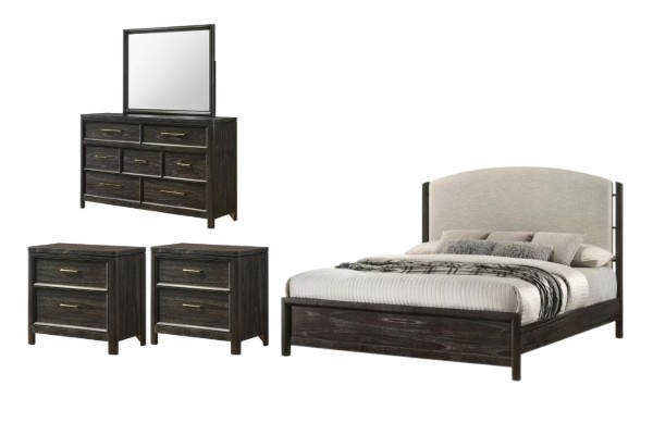 Picture of MONTEREY Genuine Mindi Wood Veneer Bedroom Combo Set - 5PC King Size