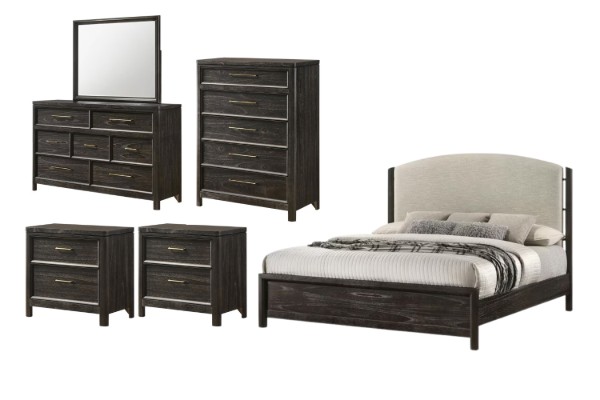 Picture of MONTEREY Genuine Mindi Wood Veneer Bedroom Combo Set - 6PC Queen Size