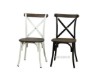 Picture of [FLOOR MODEL CLEARANCE]  HANOVER Metal Cross Back Chair (Solid Elm Seat) - Black