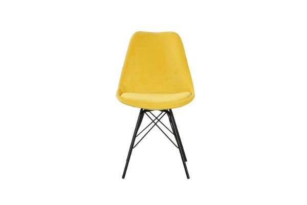 Picture of [FLOOR MODEL CLEARANCE] GAZEL Velvet Dining Chair - Yellow