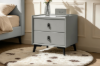 Picture of [FLOOR MODEL CLEARANCE] AUGUSTA 2-Drawer Sintered Stone Top Bedside Table (Light Grey)