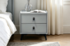 Picture of [FLOOR MODEL CLEARANCE] AUGUSTA 2-Drawer Sintered Stone Top Bedside Table (Light Grey)