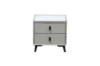 Picture of [FLOOR MODEL CLEARANCE] AUGUSTA 2-Drawer Sintered Stone Top Bedside Table (Light Grey)
