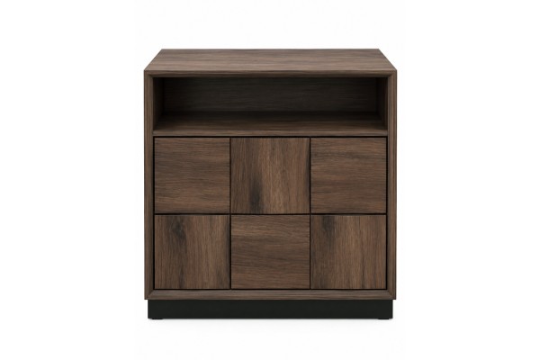 Picture of MERIDIAN 2-Drawer Bedside Table with 3D Panel Design