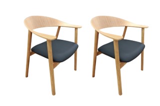 Picture of JULIAN Solid White Oak Frame Armchair - 2 Chairs in 1 Carton