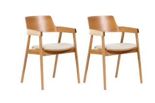 Picture of LUCA Solid White Oak Frame Armchair - 2 Chairs in 1 Carton