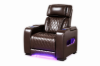 Picture of VOLT Air Leather Dual Motor Power Reclining Sofa Range (Brown) - 1 Seat with Heating and Cooling Cup Holders & Storage & Type-C Port & LED Lighting (1R)