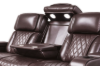 Picture of VOLT Air Leather Dual Motor Power Reclining Sofa Range (Brown) - 3 Seat with Drop-Down Console & Reading Light & Wireless Charging & Heating and Cooling Cup Holders & Storage & Type-C Port & LED Lighting (3RRC)