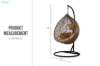 Picture of MAYA Rattan Outdoor Hanging Egg Chair (Brown with Black Frame)