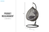 Picture of MAYA Rattan Outdoor Hanging Egg Chair (Grey with Black Frame)