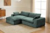Picture of [FLOOR MODEL CLEARANCE] ELDEL Chenille Fabric Compressed Sofa with Ottoman (Green)