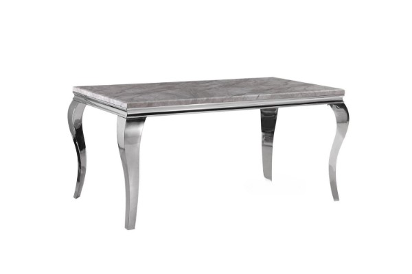 Picture of [FLOOR MODEL CLEARANCE] AITKEN 160 Marble Top Stainless Steel Dining Table (Grey)