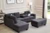 Picture of [FLOOR MODEL CLEARANCE]NEBULA Premium Sectional Sofa with Storage Ottoman - Chaise Facing Left (Dark Grey)